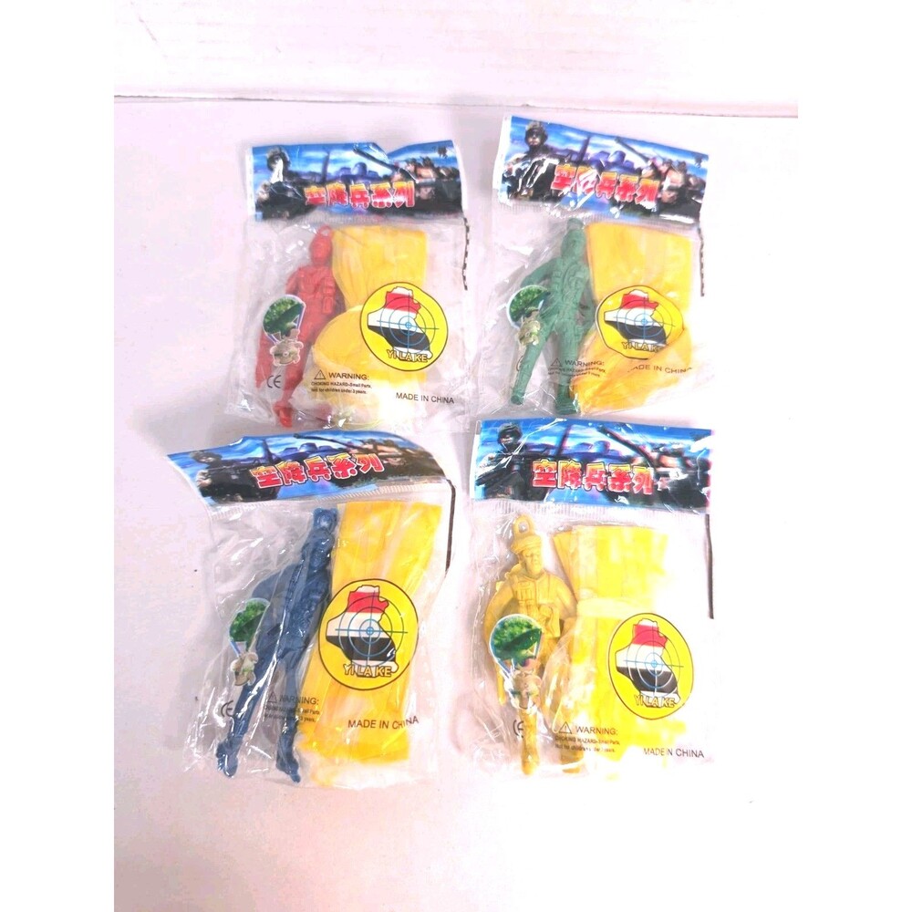 53 Pieces Parachute Toy Army Men Action Figures Hand Throwing Kids Outdoor Game